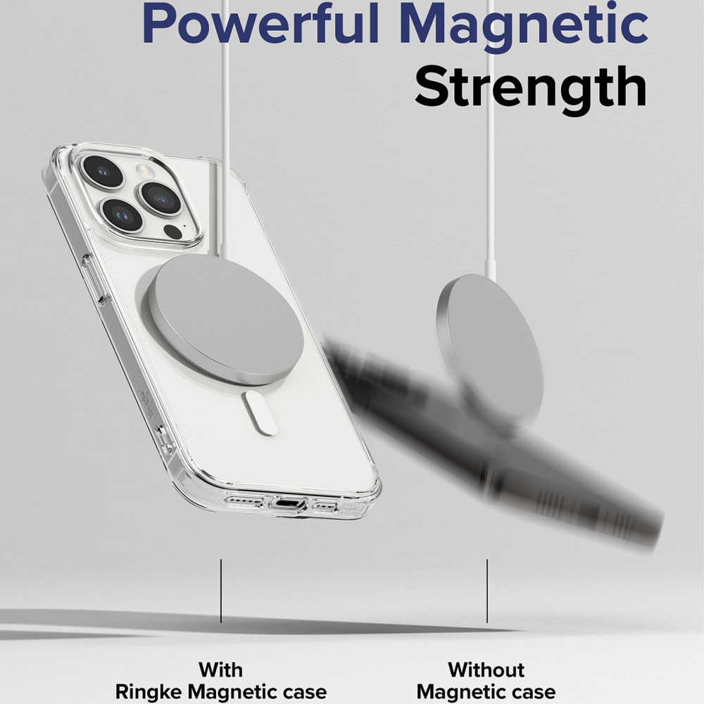Picture of Apple iPhone 15 Pro 6.1 Case | Ringke Fusion Magnetic Matte Slim Drop Protection Case Magsafe Compatible for Apple iPhone 15 Pro 6.1 (Matte Clear)