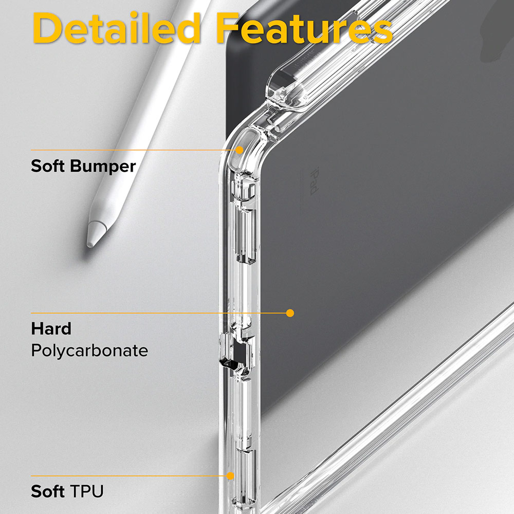 Picture of Apple iPad 10.2 9th gen 2021 Case | Ringke Fusion Plus Back Case Protection Case for Apple iPad 10.2 9th Gen 2021 (White Black)