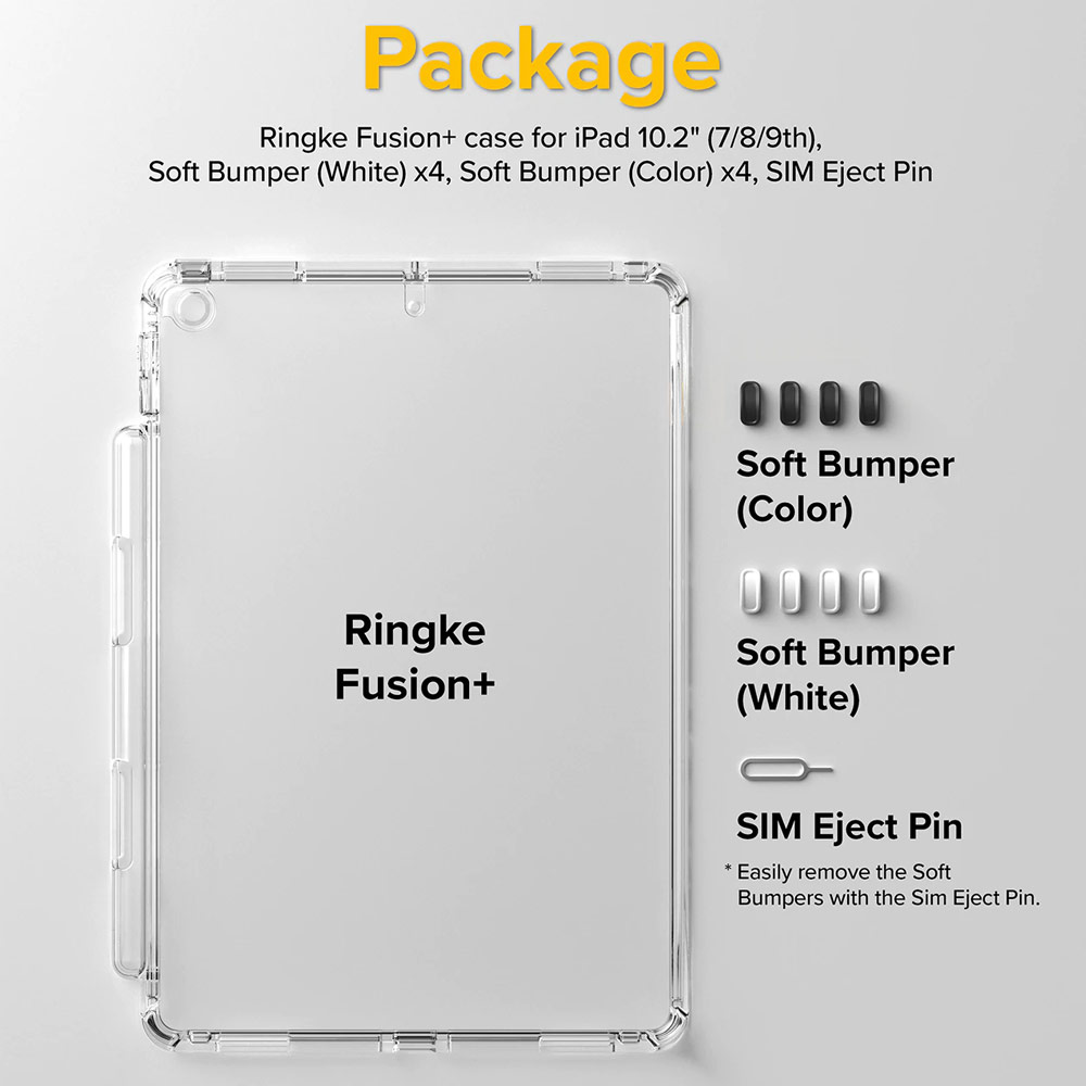 Picture of Apple iPad 10.2 9th gen 2021 Case | Ringke Fusion Plus Back Case Protection Case for Apple iPad 10.2 9th Gen 2021 (White Black)