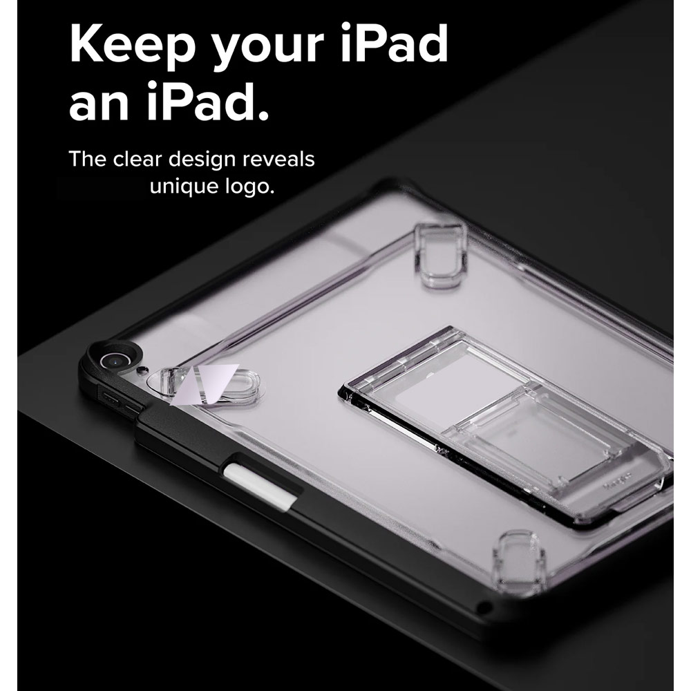 Picture of Apple iPad Air 11 M3 2025 Case | Ringke Fusion Sketch Stand Case Horizontal Vertical Multi Angle Stand Back Drop Protection Case for iPad Air 11" M2 6th Gen 4th Gen 5th Gen 2020  2022 2024 M3 2025 (Black)