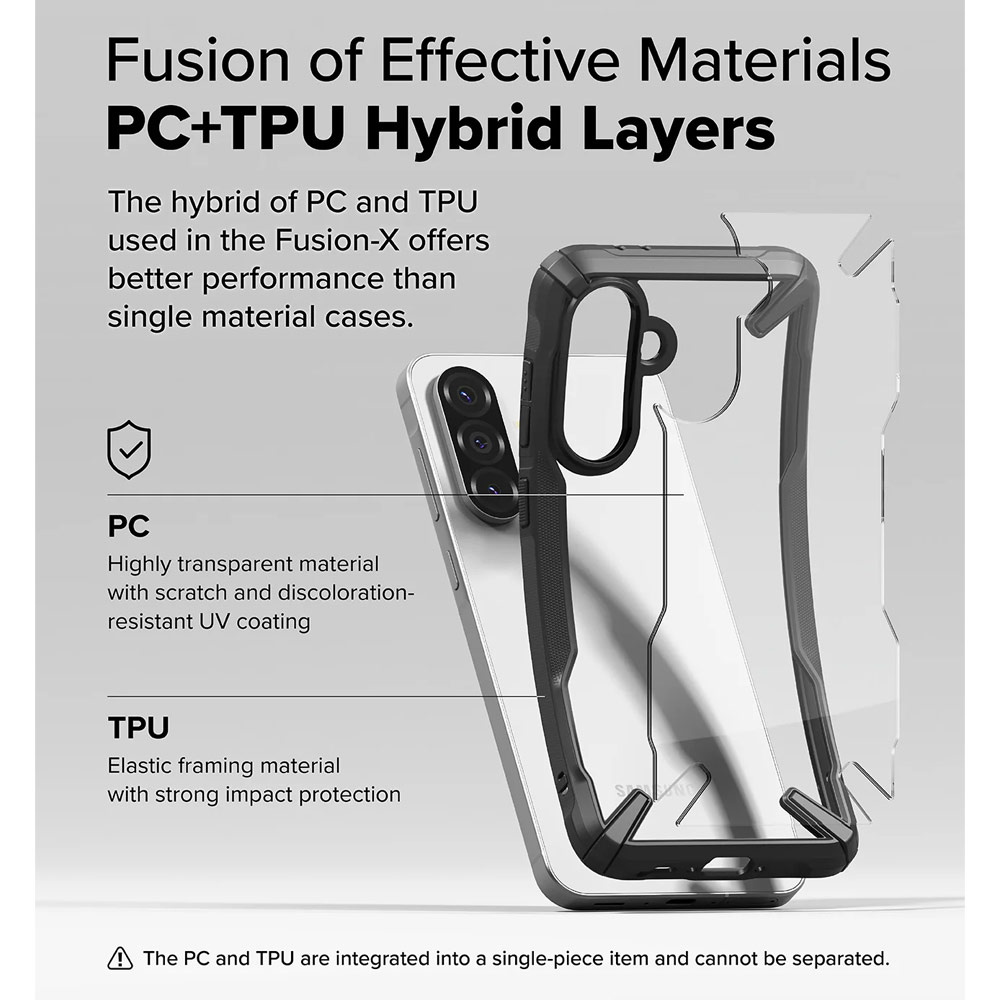 Picture of Samsung Galaxy A36 Case | Ringke Fusion X Bumper Frame Hybrid Protection Case for Samsung Galaxy A36 A56 (Black)