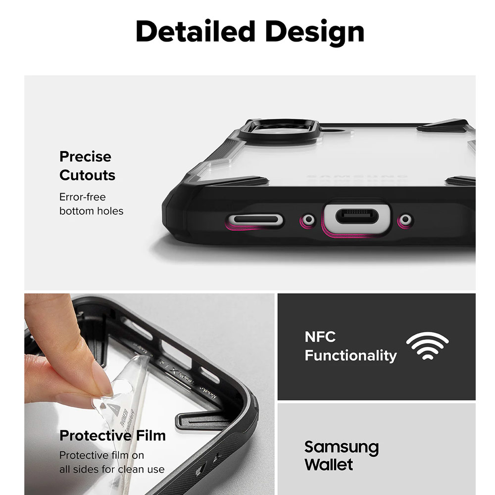 Picture of Samsung Galaxy A36 Case | Ringke Fusion X Bumper Frame Hybrid Protection Case for Samsung Galaxy A36 A56 (Black)