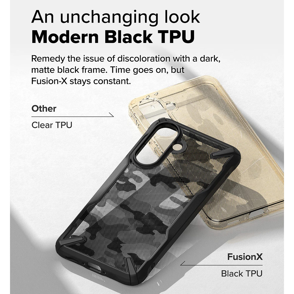 Picture of Samsung Galaxy A36 Case | Ringke Fusion X Bumper Frame Hybrid Protection Case for Samsung Galaxy A36 A56 (Camo Black)