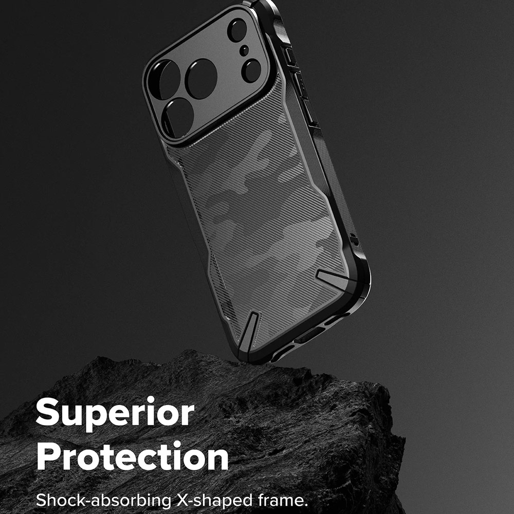 Picture of Apple iPhone 17 Pro Max 6.9 Case | Ringke Fusion X Rugged Bumper Drop Protection Case for iPhone 17 Pro Max 6.9 (Camo Black)
