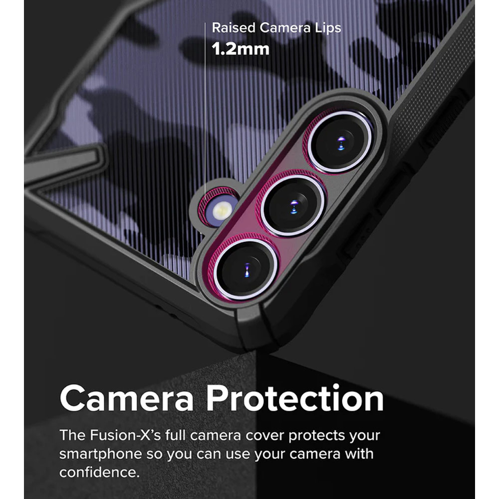 Picture of Samsung Galaxy S24 Case | Ringke Fusion X Drop Protection Case for Samsung Galaxy S24 (Camo Black)