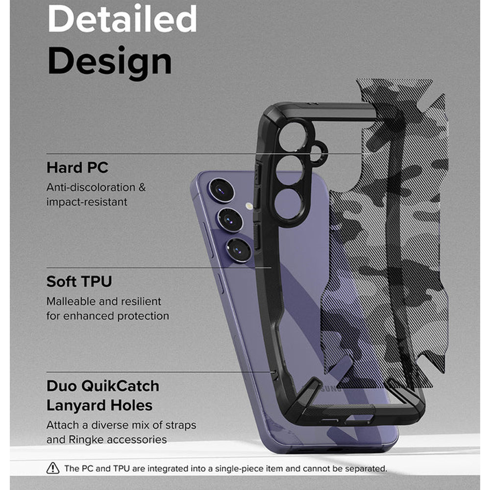 Picture of Samsung Galaxy S24 Case | Ringke Fusion X Drop Protection Case for Samsung Galaxy S24 (Camo Black)