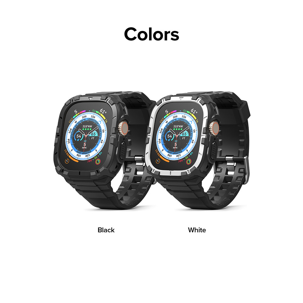 Picture of Apple Watch 49mm	Ultra 3 Case | Ringke Fusion X Guard Sporty Case and Strap for Apple Watch Series 8 49mm Ultra Case (Black)