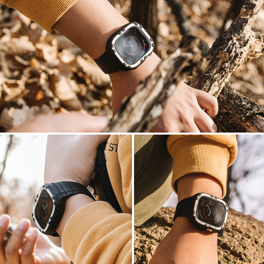 Picture of Apple Watch 49mm	Ultra Case | Ringke Fusion X Guard Sporty Case and Strap for Apple Watch Series 8 49mm Ultra Case (White)