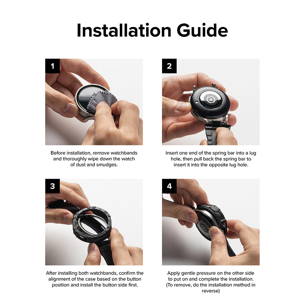 Picture of Samsung Galaxy Watch 5 Pro 45mm Case | Ringke Fusion X Guard Sporty Case and Strap for Samsung Galaxy Watch 5 Pro Case (White)