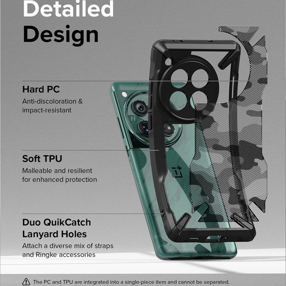 Picture of OnePlus 12 Case | Ringke Fusion X Drop Protection Case for OnePlus 12 (Camo Black)