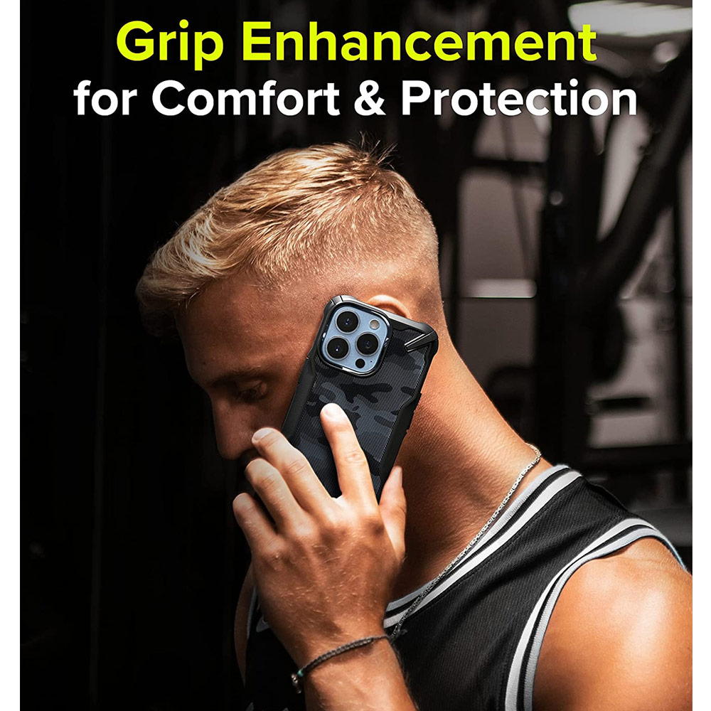 Picture of Apple iPhone 13 Pro 6.1 Case | Ringke Fusion X Protection Case for Apple iPhone 13 Pro 6.1 (Camo Black)