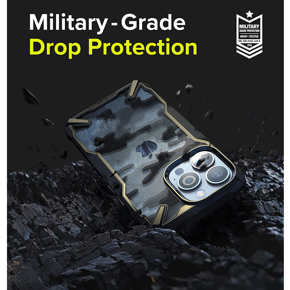 Picture of Apple iPhone 13 Pro 6.1 Case | Ringke Fusion X Protection Case for Apple iPhone 13 Pro 6.1 (Camo Black)