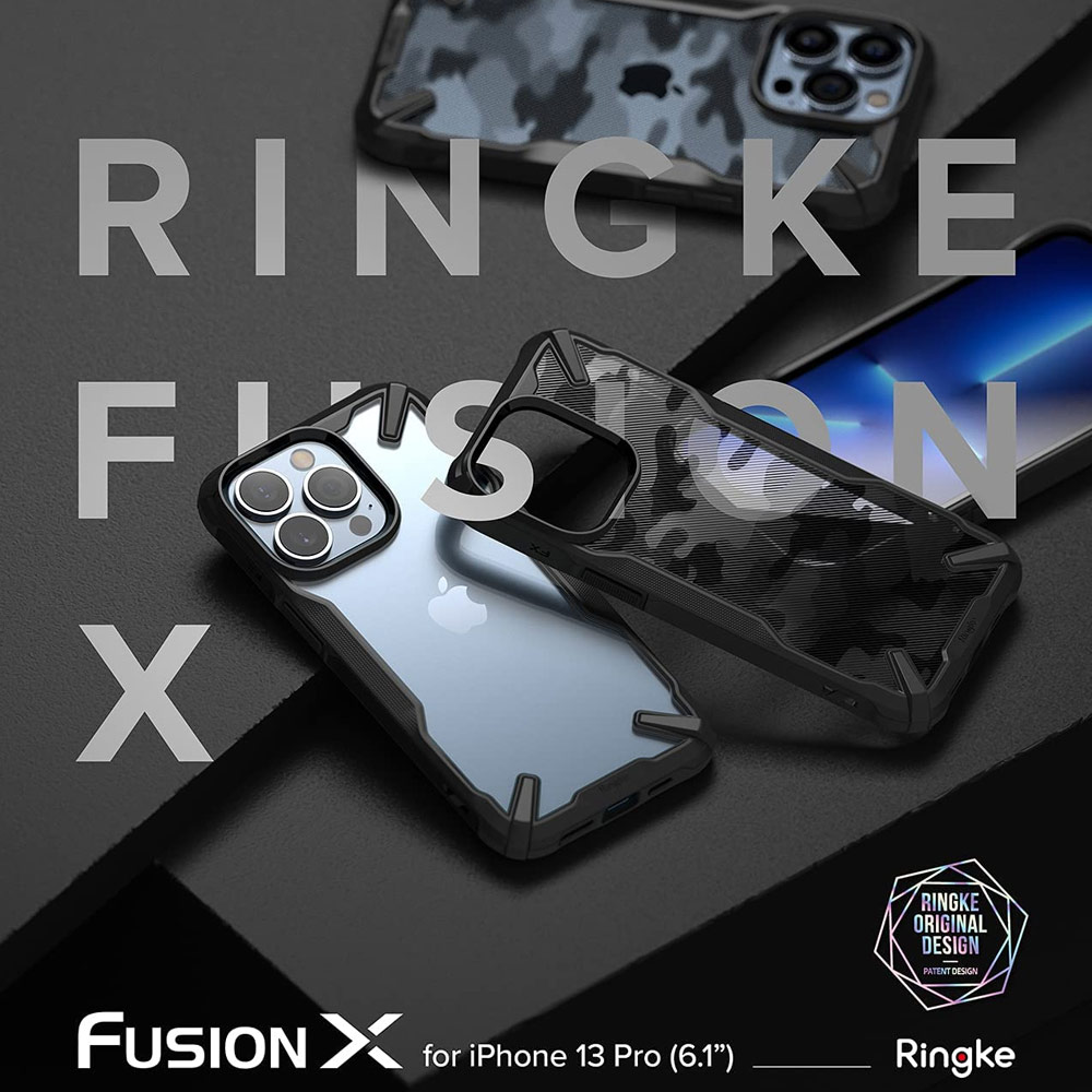 Picture of Apple iPhone 13 Pro 6.1 Case | Ringke Fusion X Protection Case for Apple iPhone 13 Pro 6.1 (Camo Black)