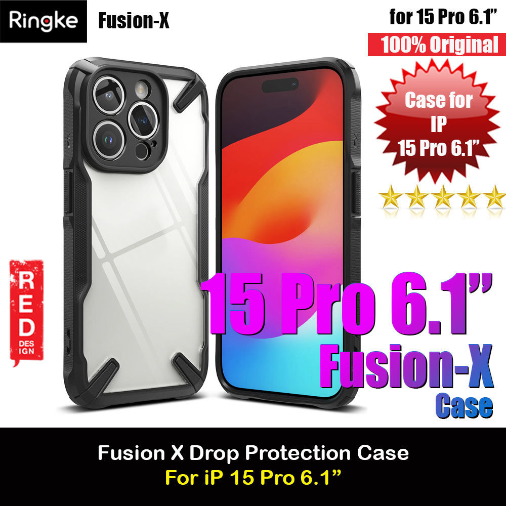 Picture of Ringke Fusion X Hybrid PC and TPU Frame Drop Protection Case for Apple iPhone 15 Pro 6.1 (Black) Apple iPhone 15 Pro 6.1- Apple iPhone 15 Pro 6.1 Cases, Apple iPhone 15 Pro 6.1 Covers, iPad Cases and a wide selection of Apple iPhone 15 Pro 6.1 Accessories in Malaysia, Sabah, Sarawak and Singapore 
