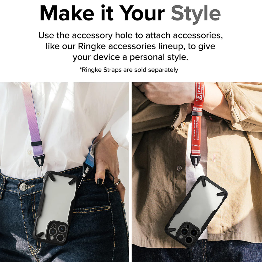 Picture of Apple iPhone 15 Pro Max 6.7 Case | Ringke Fusion X Hybrid PC and TPU Frame Drop Protection Case for Apple iPhone 15 Pro Max 6.7 (Black)