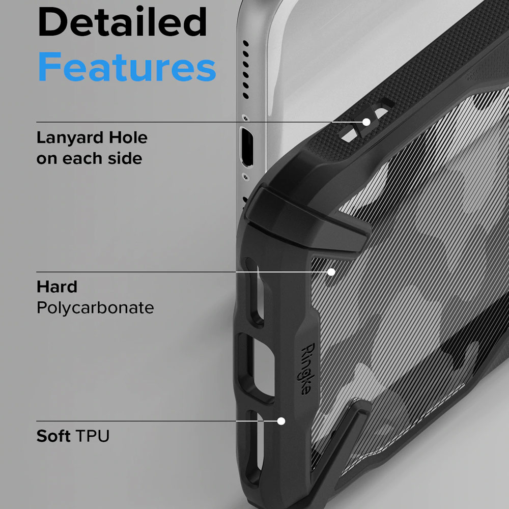 Picture of Apple iPhone 7 4.7 Case | Ringke Fusion X Drop Protection Case for iPhone SE 2020 2022 iPhone 7 iPhone 8 Case (Camo Black)