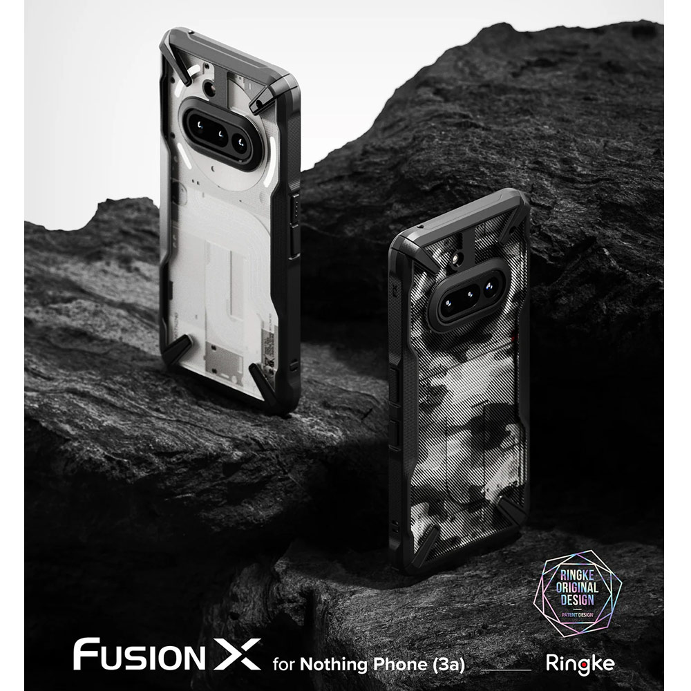 Picture of Nothing Phone 3a Case | Ringke Fusion X Hybrid Drop Protection Case for Nothing Phone 3a (Camo Black)