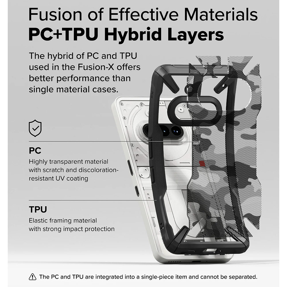 Picture of Nothing Phone 3a Case | Ringke Fusion X Hybrid Drop Protection Case for Nothing Phone 3a (Camo Black)