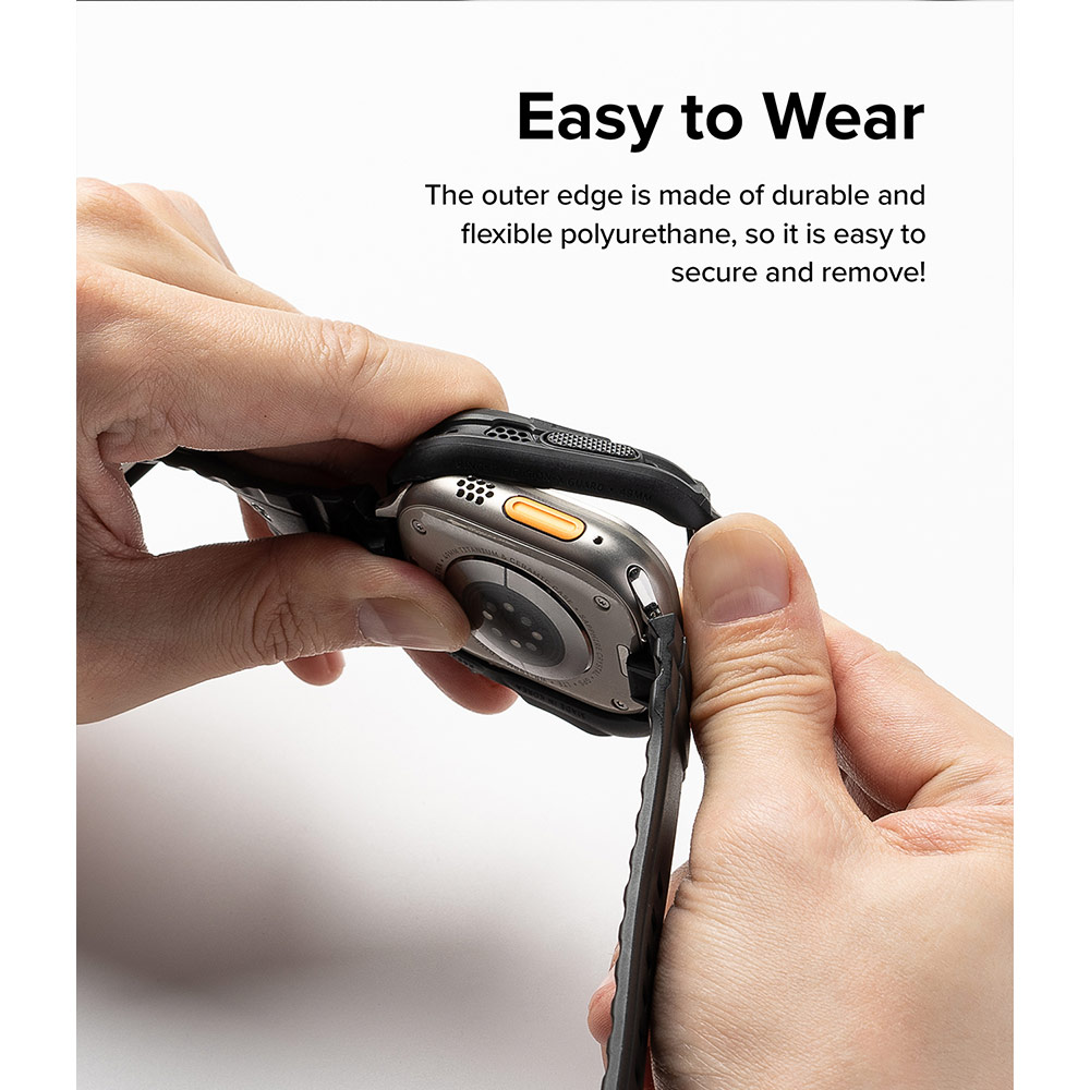 Picture of Apple Watch 49mm	Ultra 3 Case | Ringke Fusion X Guard Protection Case Strap Band for Apple Watch Ultra 49mm (Black Red Index)