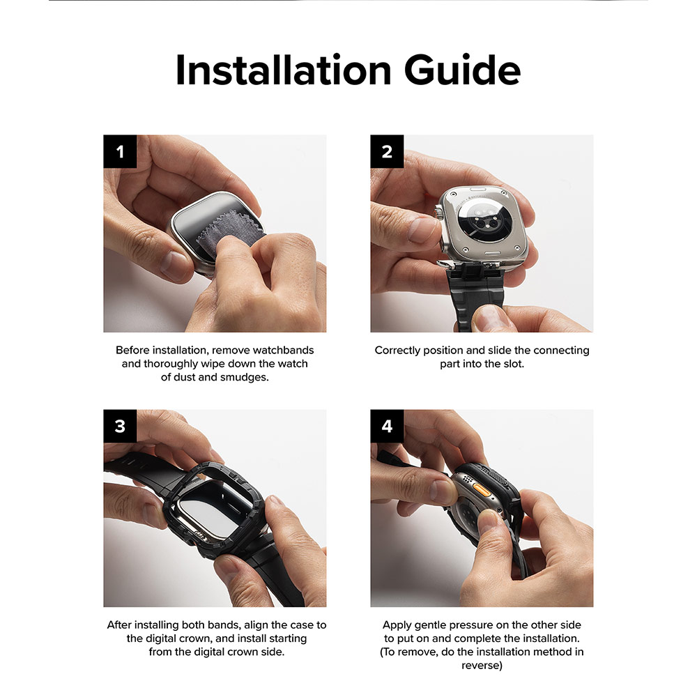 Picture of Apple Watch 49mm	Ultra 3 Case | Ringke Fusion X Guard Protection Case Strap Band for Apple Watch Ultra 49mm (Black Red Index)