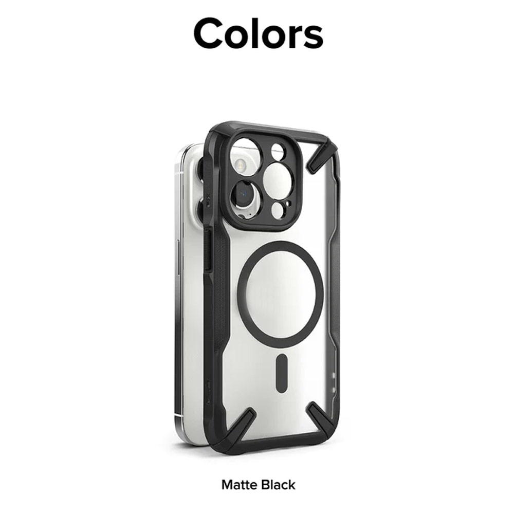Picture of Apple iPhone 15 Pro Max 6.7 Case | Ringke Fusion X Magnetic Anti Yellow Back Plate Drop Protection Case for iPhone 15 Pro Max 6.7 (Matte Black)