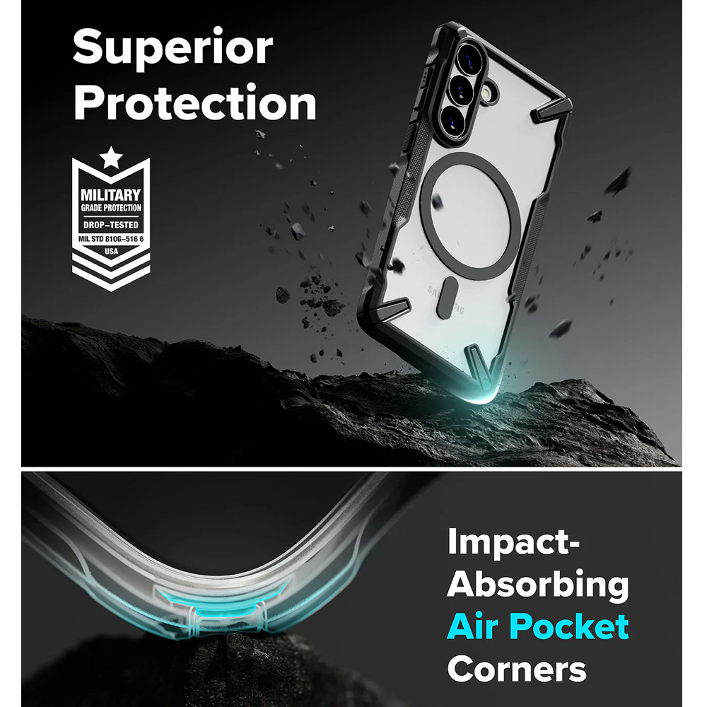 Picture of Samsung Galaxy S26 Case | Ringke Fusion X Magnetic Rugged Heavy Duty Protection Case for Samsung Galaxy S26 (Black)