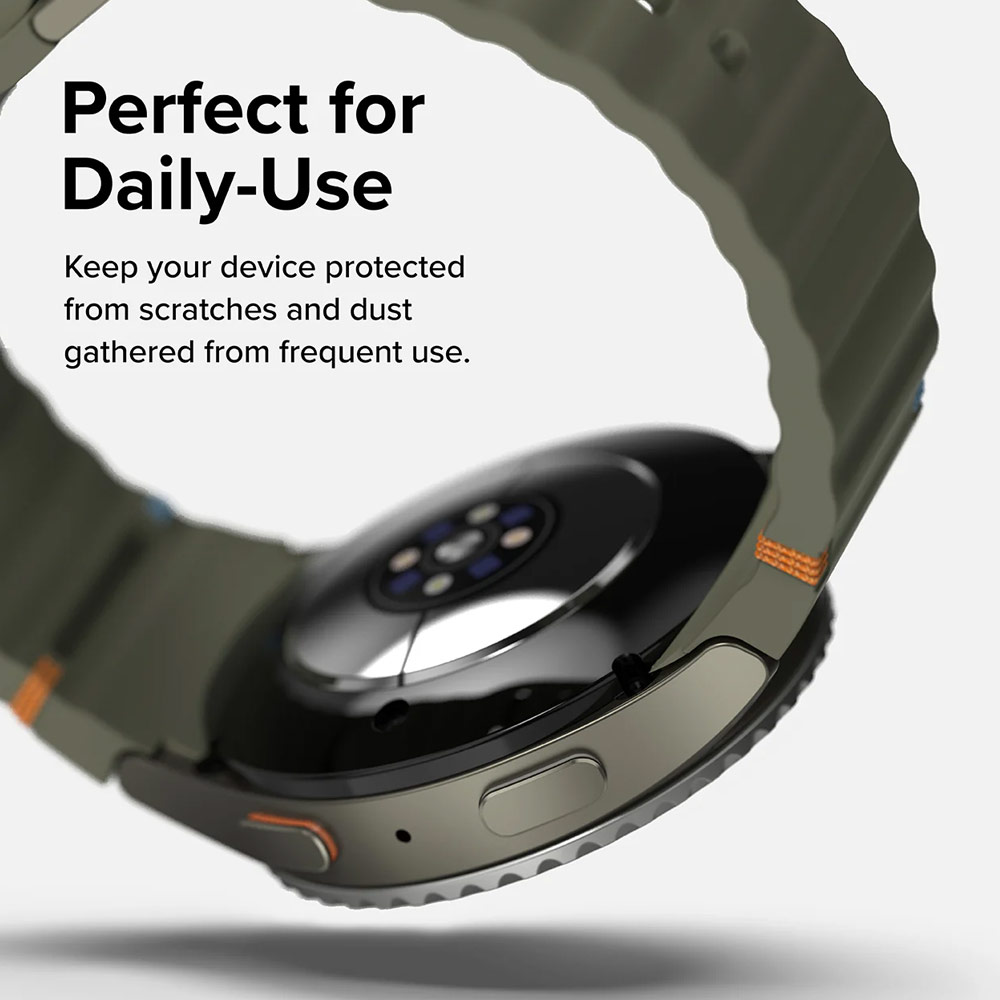 Picture of Samsung Galaxy Watch 7 40mm Screen Protector | Ringke Bezel Styling and Tempered Glass Screen Protector for Samsung Galaxy Watch 7 40mm (Silver 40-01 )