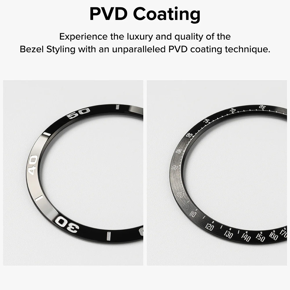 Picture of Samsung Galaxy Watch 7 40mm Screen Protector | Ringke Bezel Styling and Tempered Glass Screen Protector for Samsung Galaxy Watch 7 40mm (Silver 40-01 )