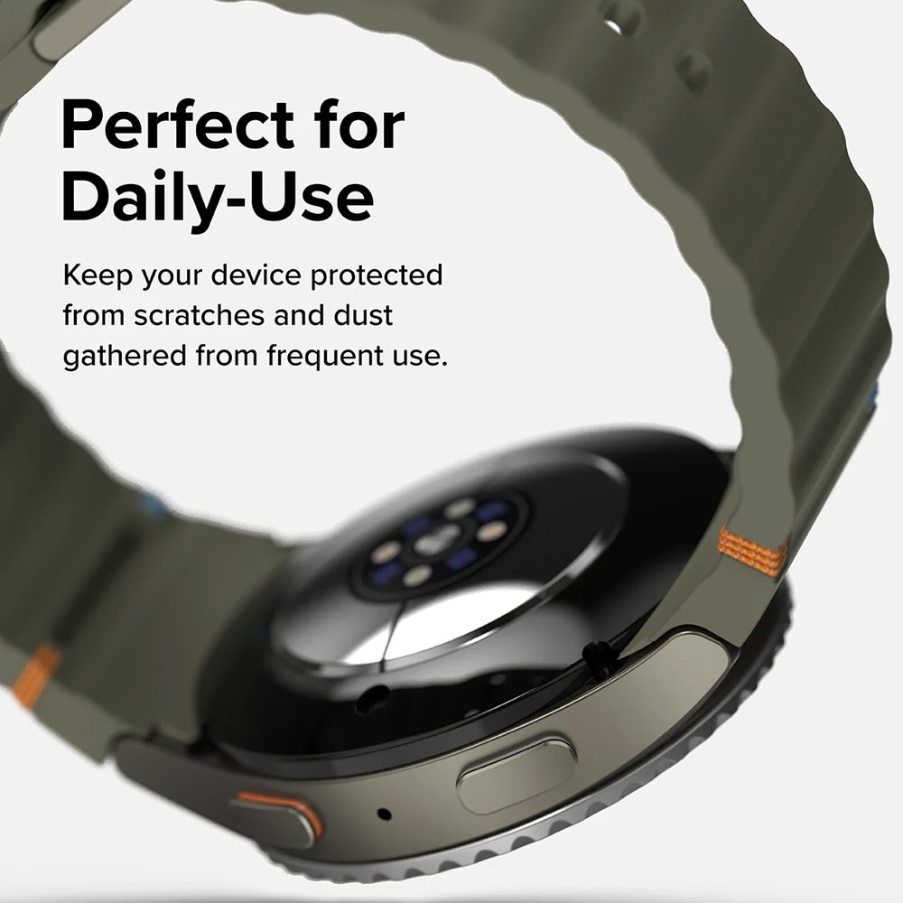 Picture of Samsung Galaxy Watch 7 44mm Screen Protector | Ringke Bezel Styling and Tempered Glass Screen Protector for Samsung Galaxy Watch 7 44mm (Silver 44-03 )