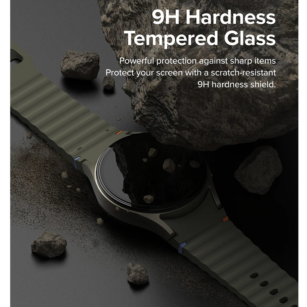 Picture of Samsung Galaxy Watch 7 44mm Screen Protector | Ringke Bezel Styling and Tempered Glass Screen Protector for Samsung Galaxy Watch 7 44mm (Silver 44-03 )