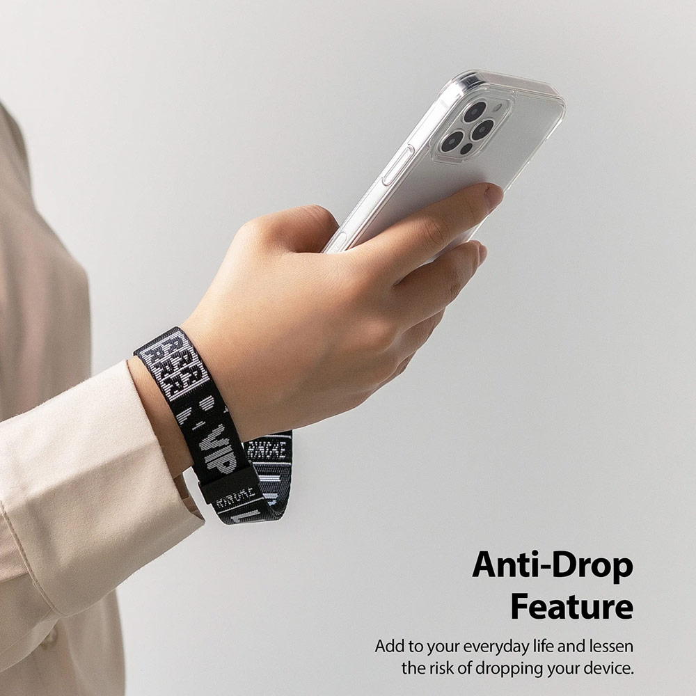 Picture of Ringke Hand Strap Smartphone Case Strap Camera Strap Key Ring Strap Airpods Pro Strap (Lettering Ticket Band 2 Black)