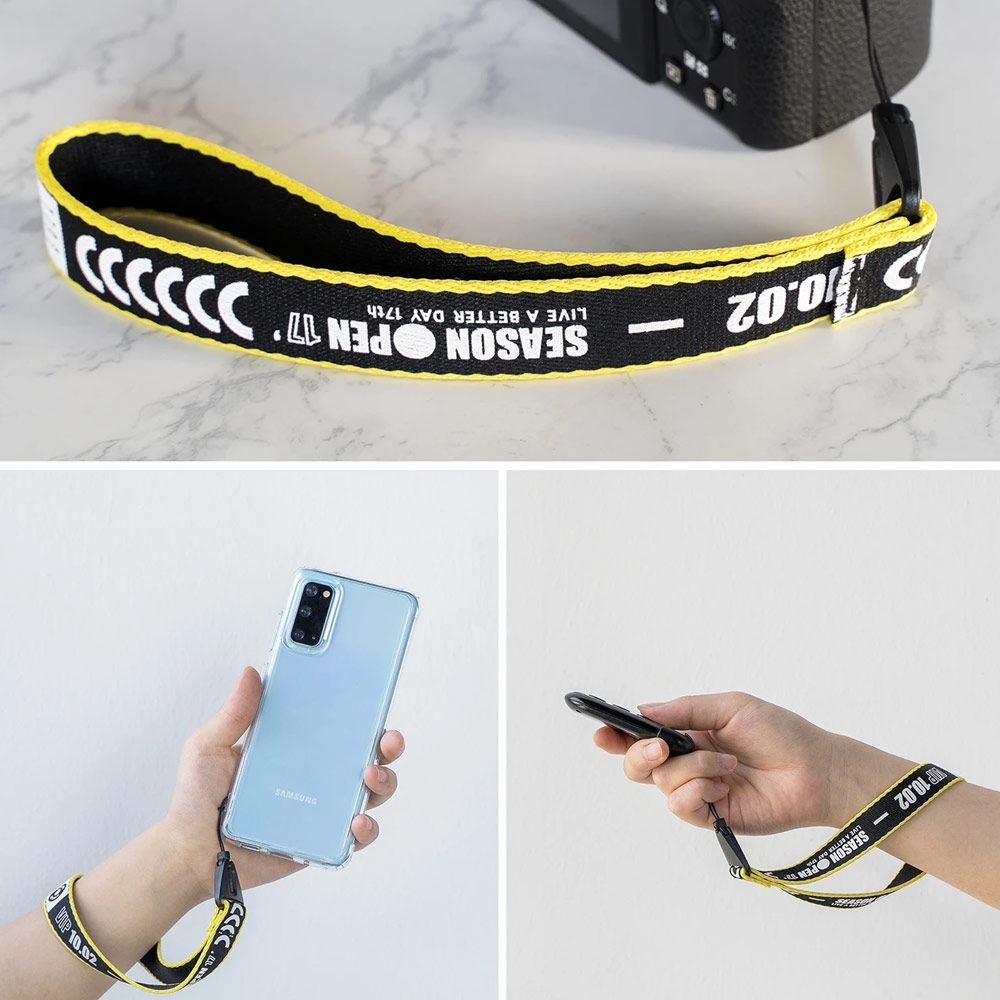 Picture of Ringke Hand Strap Smartphone Case Strap Camera Strap Key Ring Strap Airpods Pro Strap (Lettering Ticket Band Black)