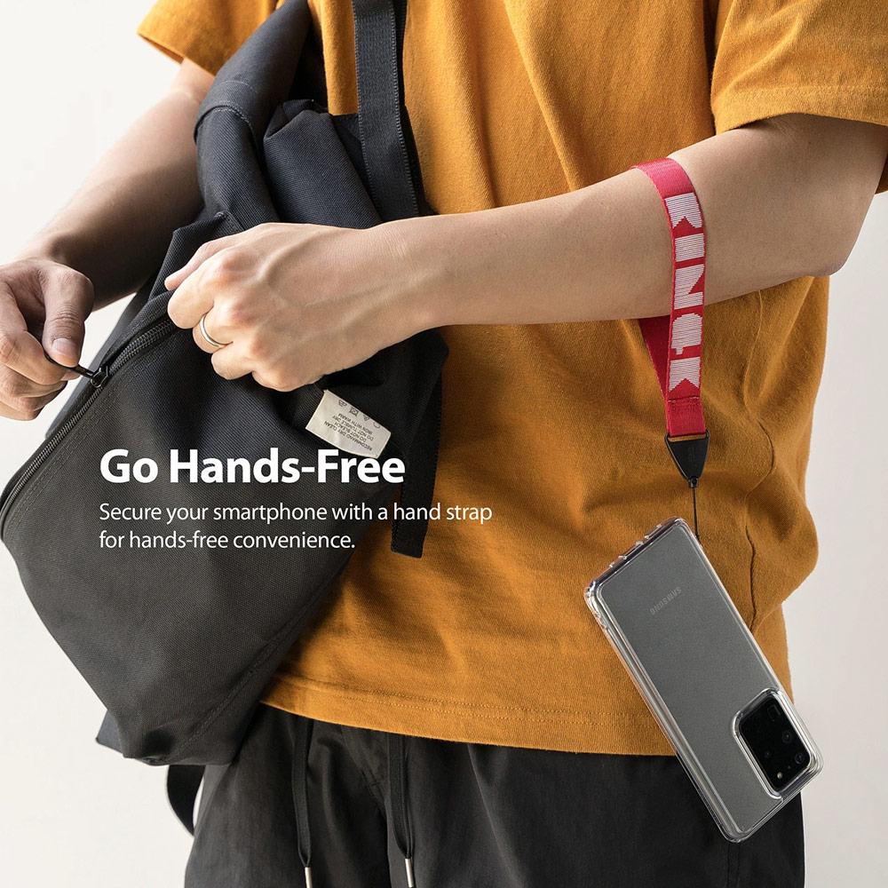 Picture of Ringke Hand Strap Smartphone Case Strap Camera Strap Key Ring Strap Airpods Pro Strap (Lettering Red)