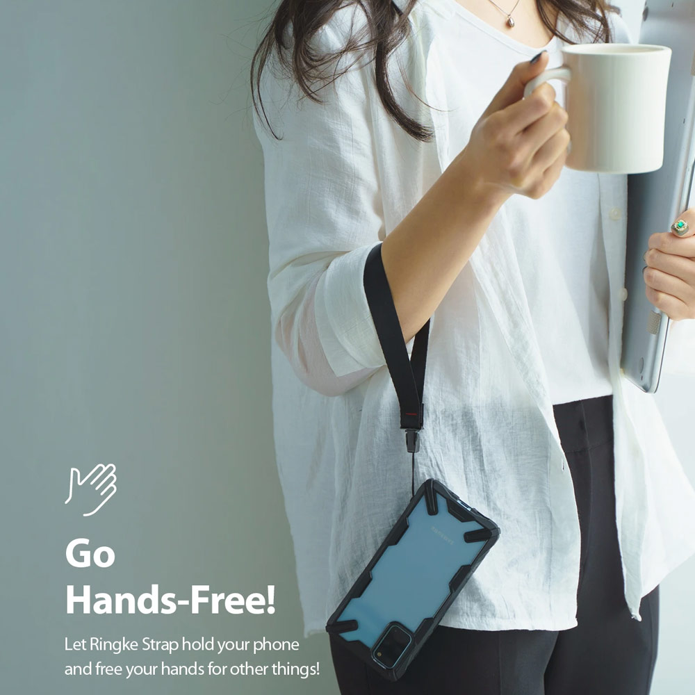 Picture of Ringke Hand Strap Smartphone Case Strap Camera Strap Key Ring Strap Airpods Pro Strap (Black)