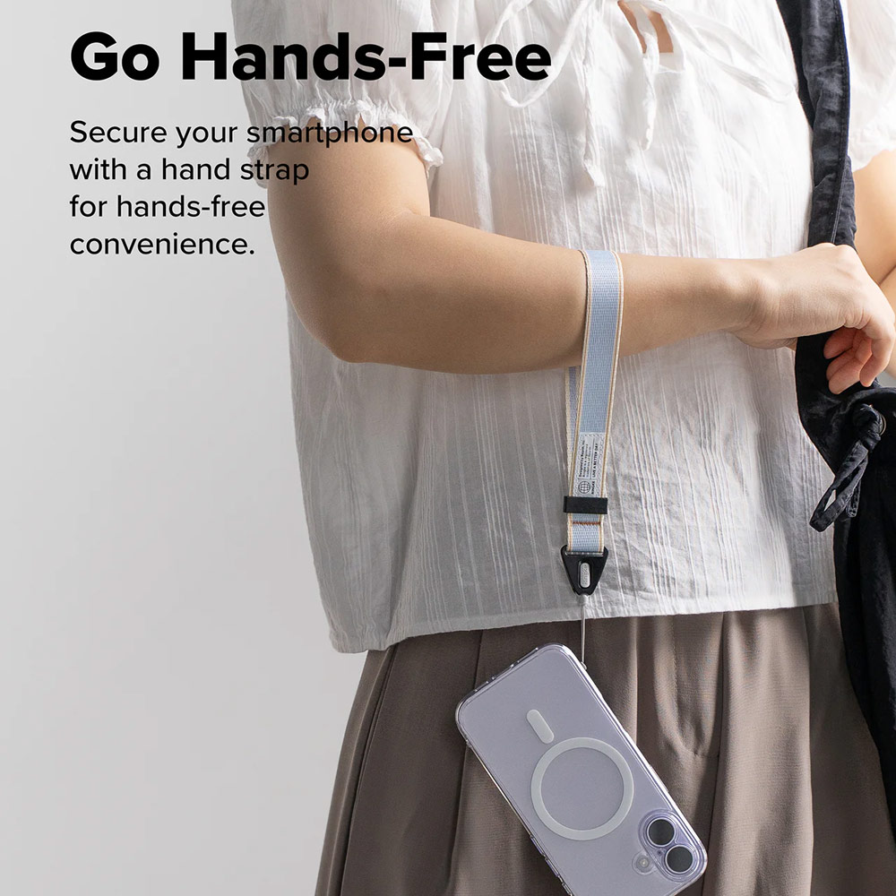 Picture of Ringke High density polyester wrist hand strap for Perfect for daily use traveling hiking smartphone Portable Handheld Fan Strap (Stripe Blue)