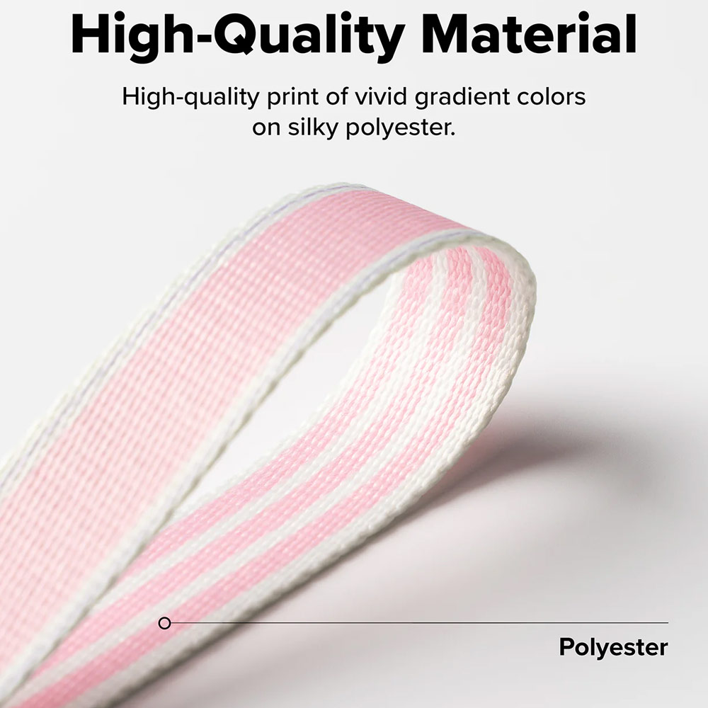 Picture of Ringke High density polyester wrist hand strap for Perfect for daily use traveling hiking smartphone Portable Handheld Fan Strap (Stripe Pink)