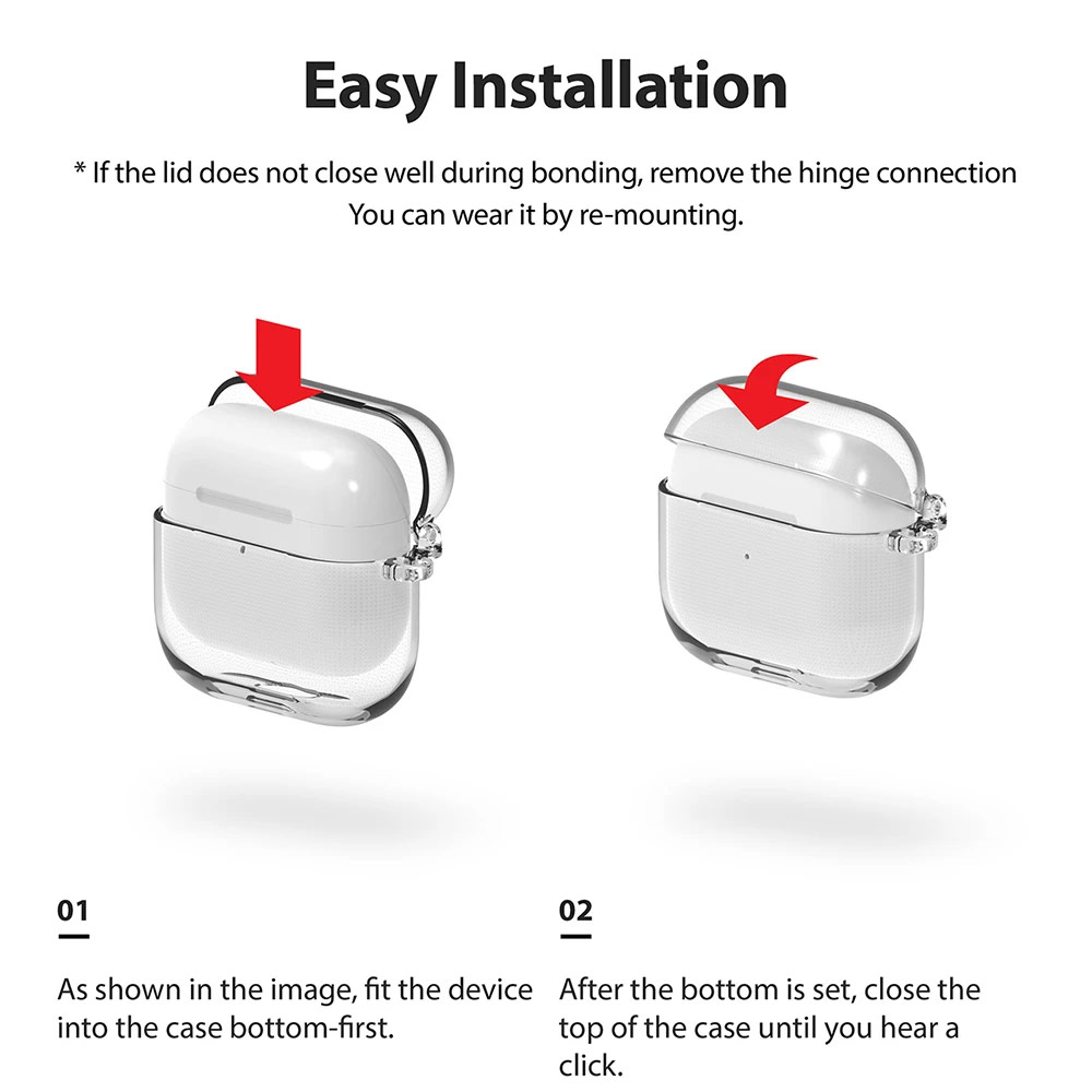 Picture of Apple Airpods 3 Case | Ringke Hinge Durable Clear PC Case Hinge Design Protection Case for Airpods 3 Airpods 3rd Gen Clear Case Hard Case (Clear)