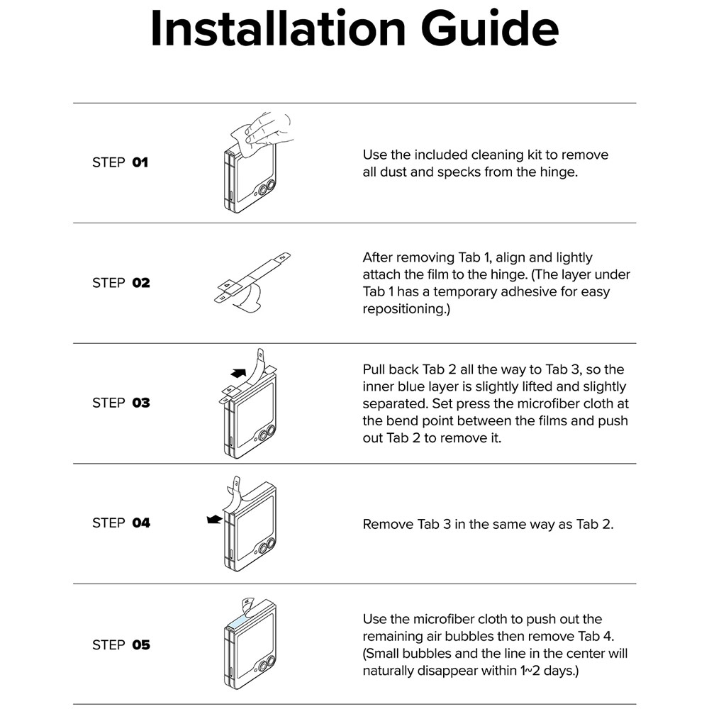 Picture of Samsung Galaxy Z Flip 6  | Ringke Hinge Dual Easy Film  for Samsung Galaxy Z Flip 6 (2pcs Pack)