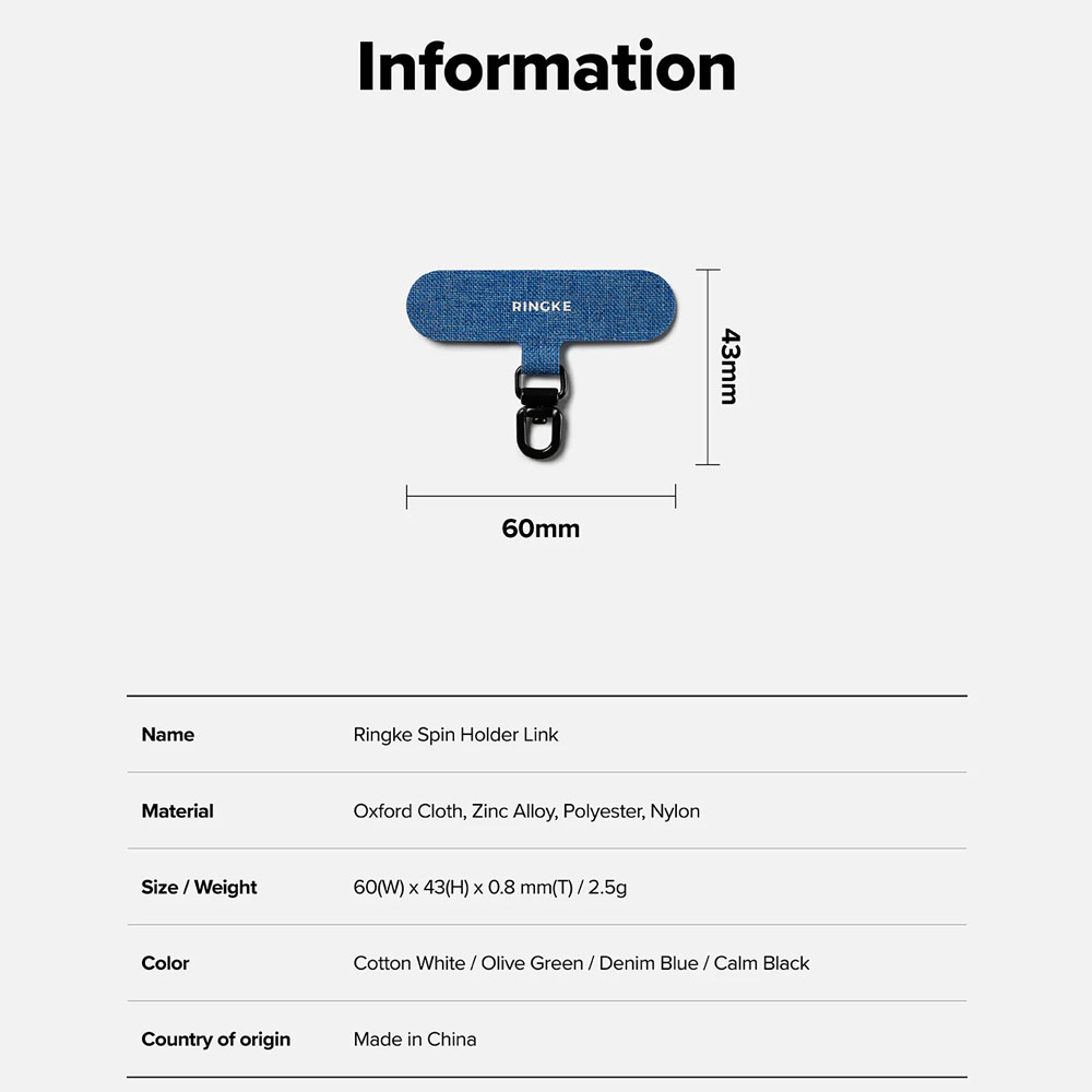 Picture of Ringke Holder Link Spin T Shape for Strap (Denim Blue)