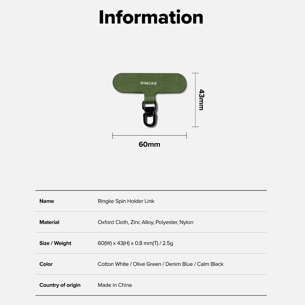 Picture of Ringke Holder Link Spin T Shape for Strap (Olive Green)