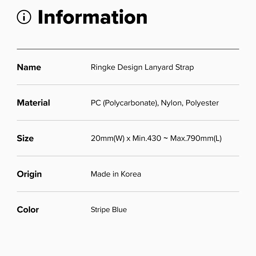 Picture of Ringke High density polyester Lanyard strap Shoulder Strap  for Perfect for daily use traveling hiking smartphone  Portable Handheld Fan Strap (Stripe Blue)