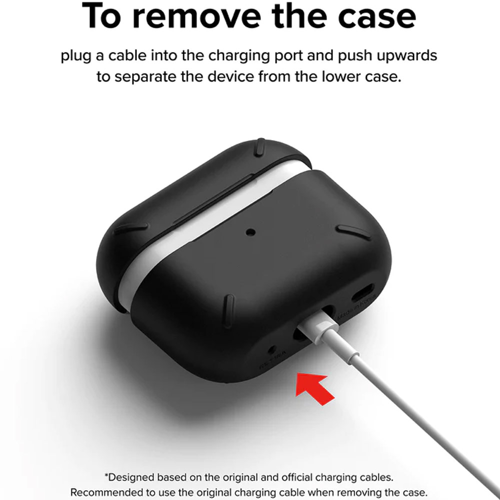 Picture of Apple Airpods Pro 2 Case | Ringke Layered Hard Protective Protection Case with Carabiner for Apple Airpods Pro 2 (Matte Clear)