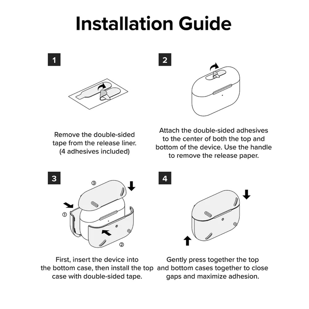 Picture of Apple Airpods Pro 2 Case | Ringke Layered Hard Protective Protection Case with Carabiner for Apple Airpods Pro 2 (Matte Clear)