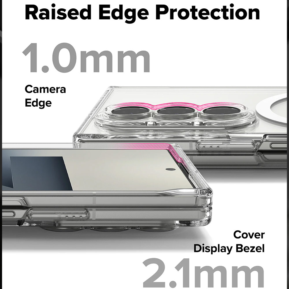 Picture of Samsung Galaxy Z Fold 7 Case | Ringke Fusion Magnetic  Protection Case with Strap Hole for Samsung Galaxy Z Fold 7 (Clear)
