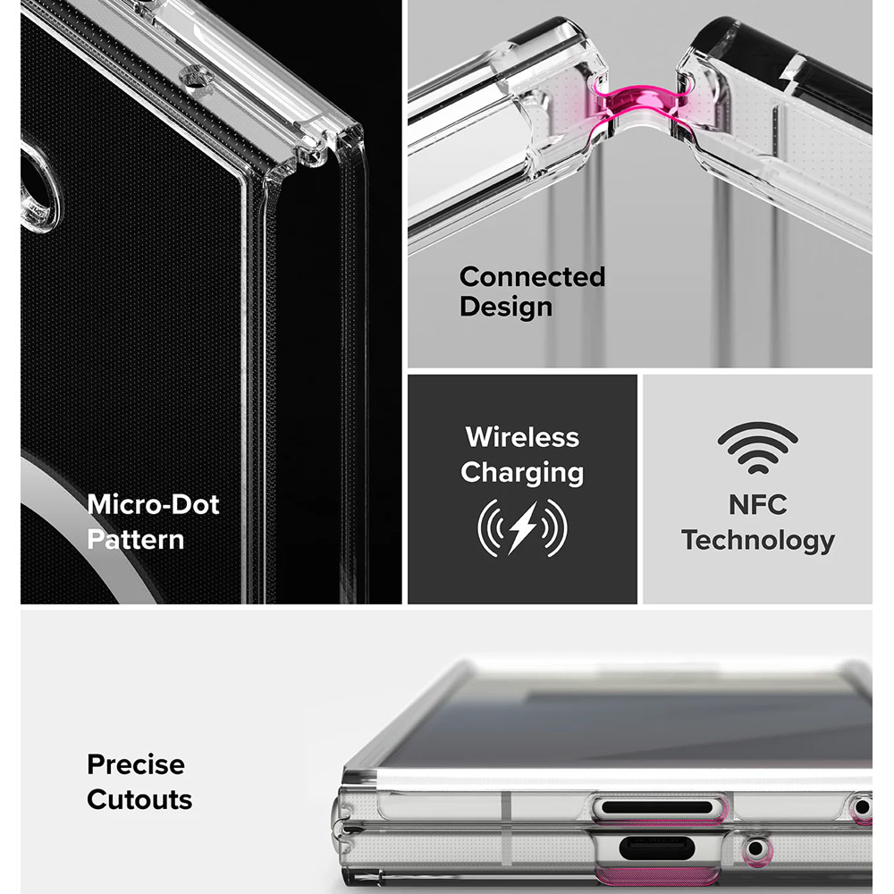 Picture of Samsung Galaxy Z Fold 7 Case | Ringke Fusion Magnetic  Protection Case with Strap Hole for Samsung Galaxy Z Fold 7 (Clear)