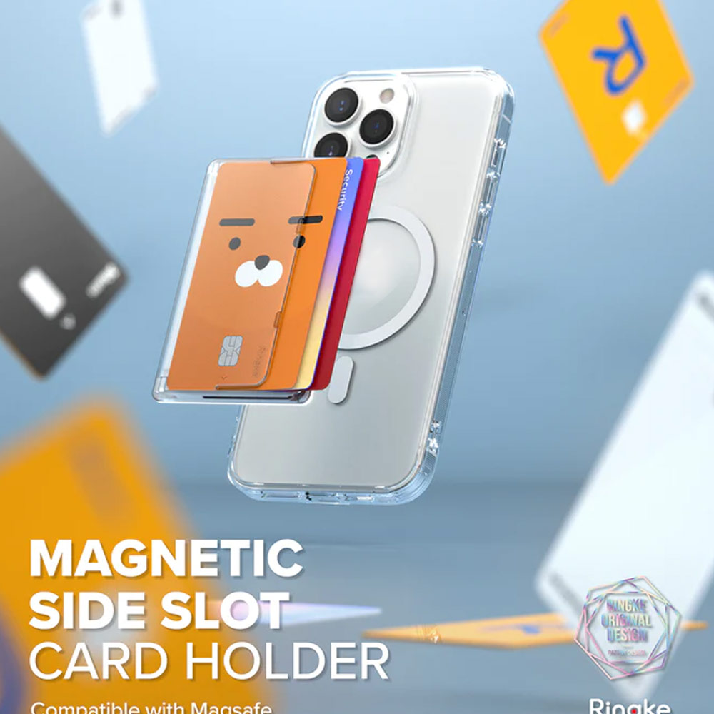 Picture of Ringke Magnetic Side Slot Card Holder Max Holder 3 Card with High Quality PC Material for Magsafe Compatile Smartphone (Light Gray)