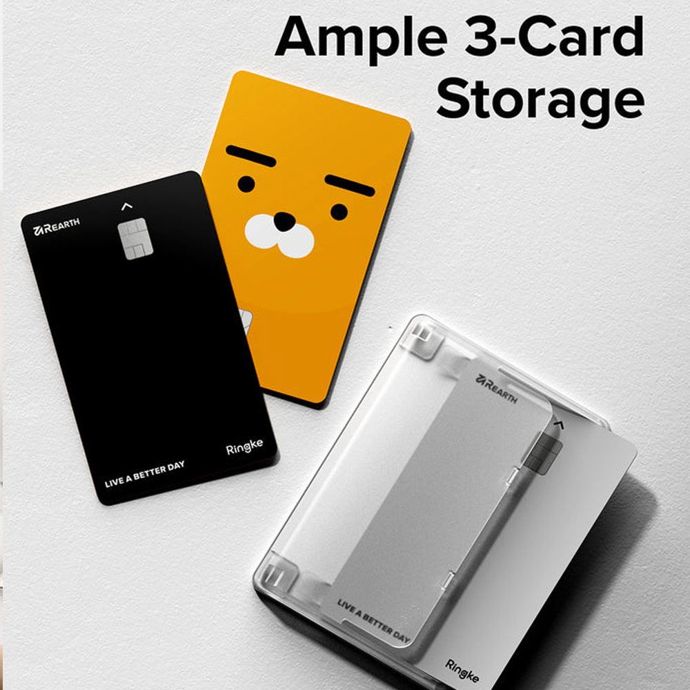 Picture of Ringke Magnetic Side Slot Card Holder Max Holder 3 Card with High Quality PC Material for Magsafe Compatile Smartphone (Light Gray)