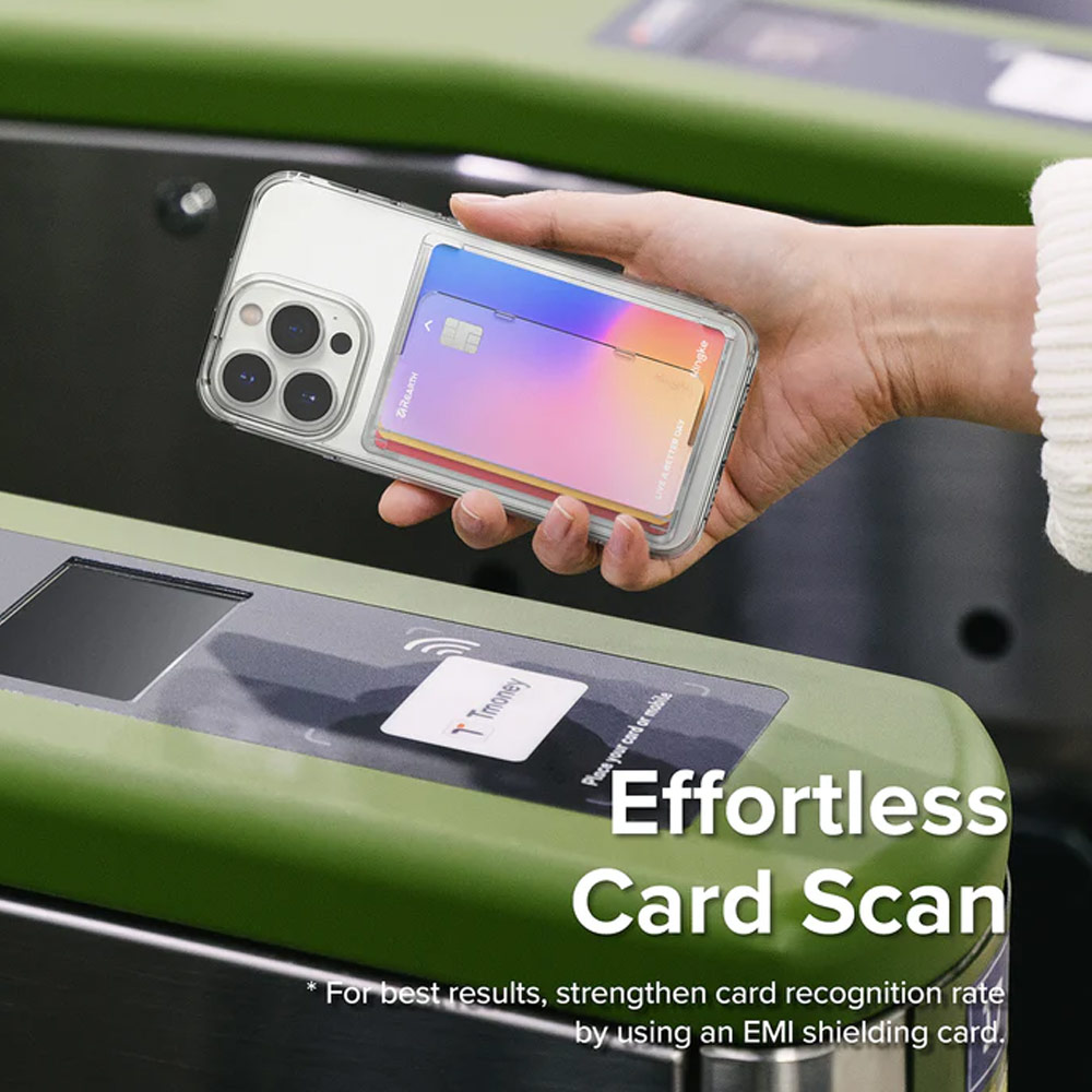 Picture of Ringke Magnetic Side Slot Card Holder Max Holder 3 Card with High Quality PC Material for Magsafe Compatile Smartphone (Light Gray)