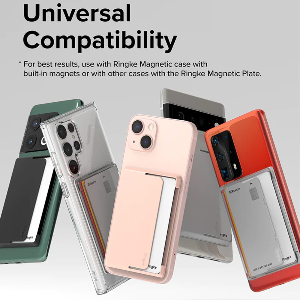 Picture of Ringke Magnetic Side Slot Card Holder Max Holder 3 Card with High Quality PC Material for Magsafe Compatile Smartphone (Light Gray)