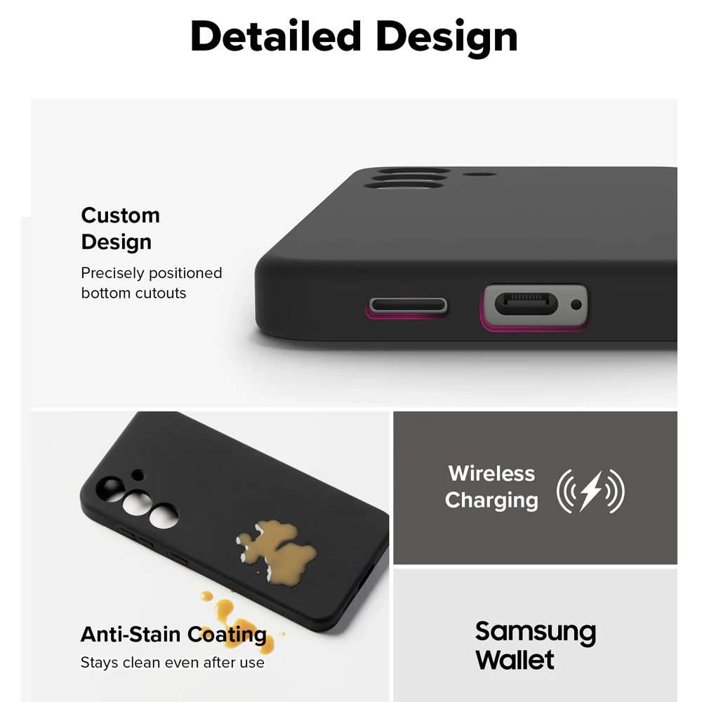 Picture of Samsung Galaxy S25 Plus Case | Ringke Soft Liquid Silicone Case with Magnetic Ring Protection Case for Samsung Galaxy S25 Plus (Black)